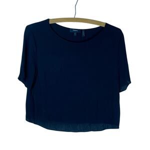 Theory Black Silk Shell Blouse Size S Minimalist Office Professional Top